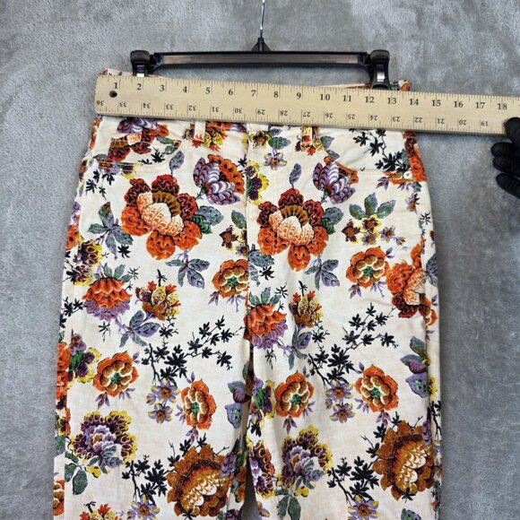 Pilcro High-Rise Cigarette Jeans Womens 27 Floral Print Skinny Stretch Denim - Picture 8 of 13